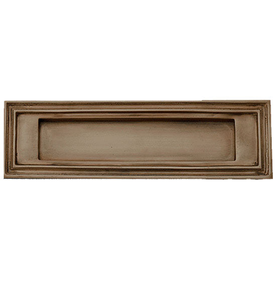 ##Antique Hardware## Open Box Item Sale Mission Style Mail Slot for Front Doors (Antique Brass Finish)