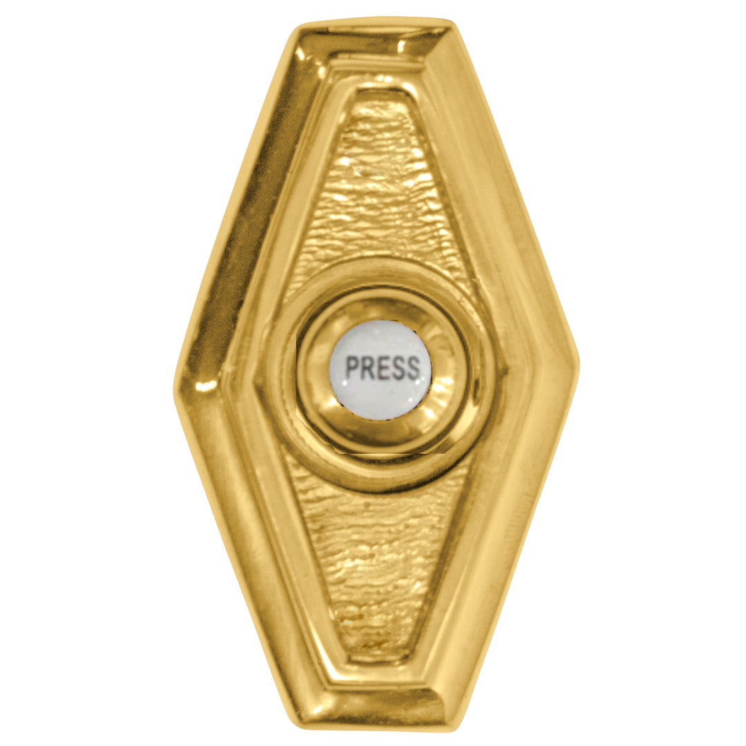 2 1/2 Inch Solid Brass Art Deco Style Doorbell Button (Several Finishes Available)
