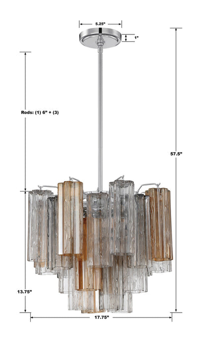 ##Antique Hardware## Addis 4 Light Polished Chrome Chandelier