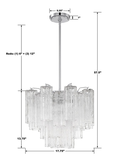 ##Antique Hardware## Addis 4 Light Polished Chrome Chandelier