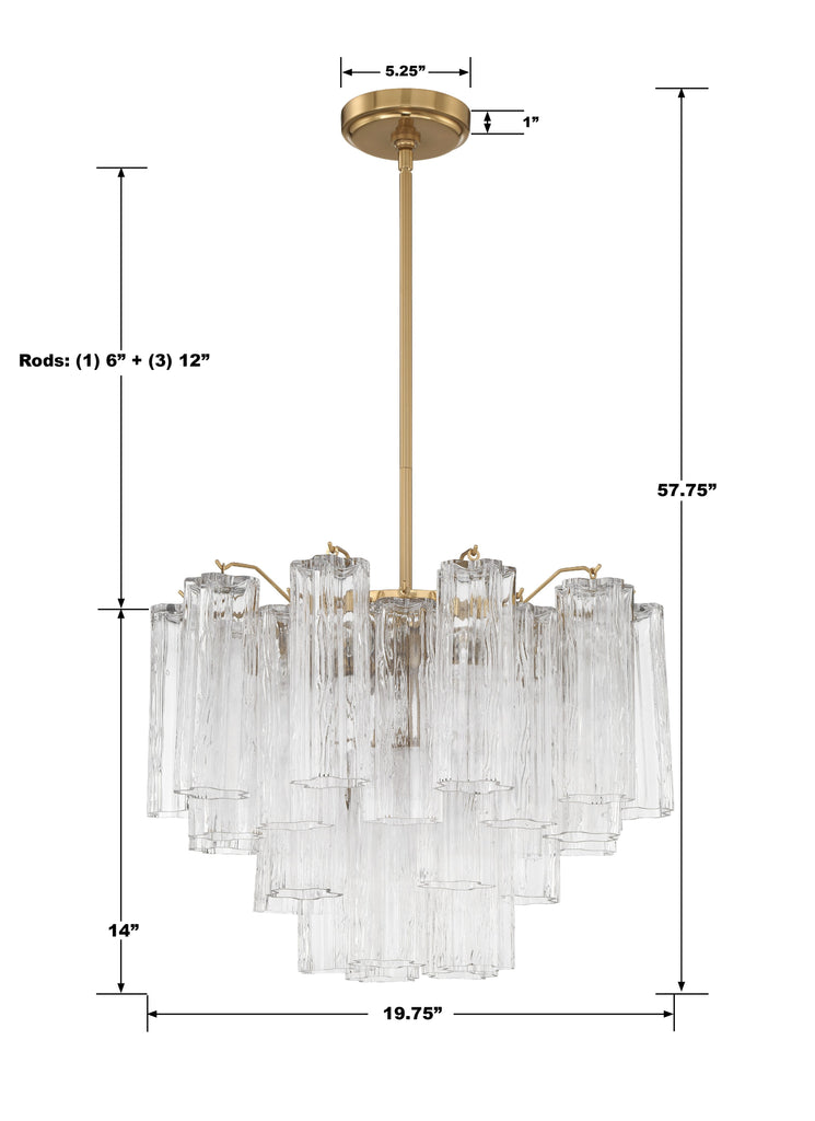 ##Antique Hardware## Addis 6 Light Aged Brass Chandelier