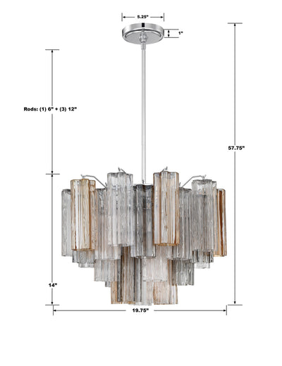 ##Antique Hardware## Addis 6 Light Polished Chrome Chandelier