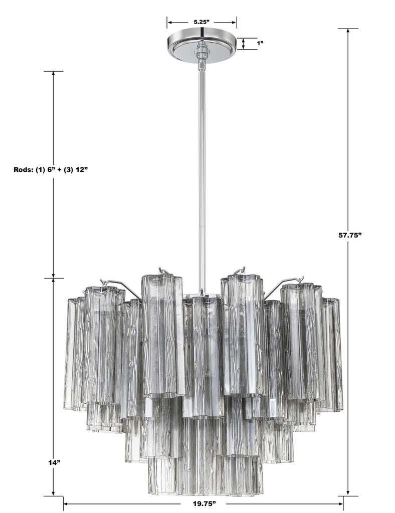 ##Antique Hardware## Addis 6 Light Polished Chrome Chandelier