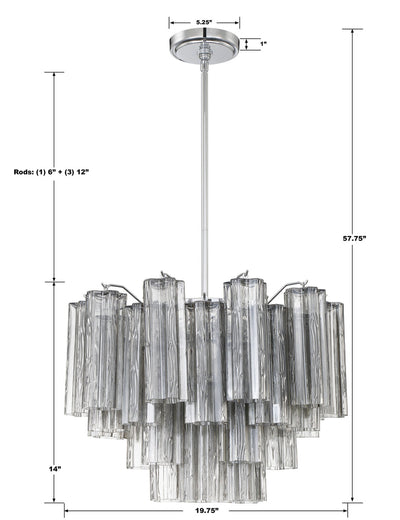 ##Antique Hardware## Addis 6 Light Polished Chrome Chandelier