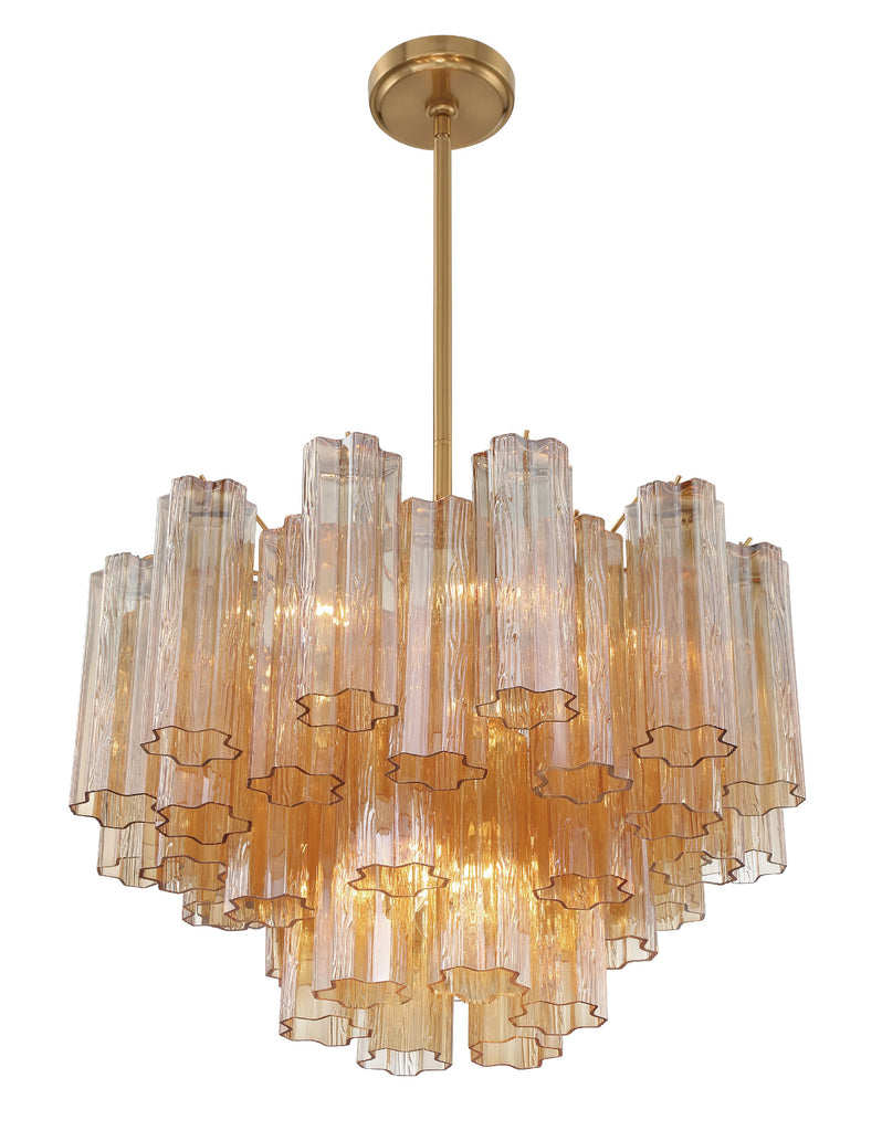 ##Antique Hardware## Addis 9 Light Aged Brass Chandelier