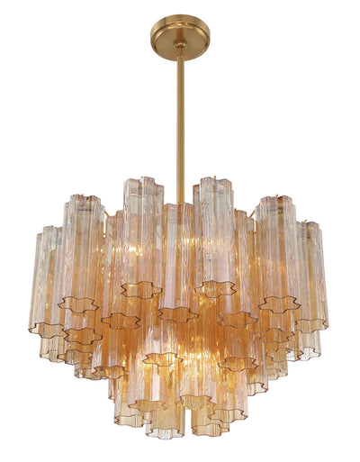 ##Antique Hardware## Addis 9 Light Aged Brass Chandelier