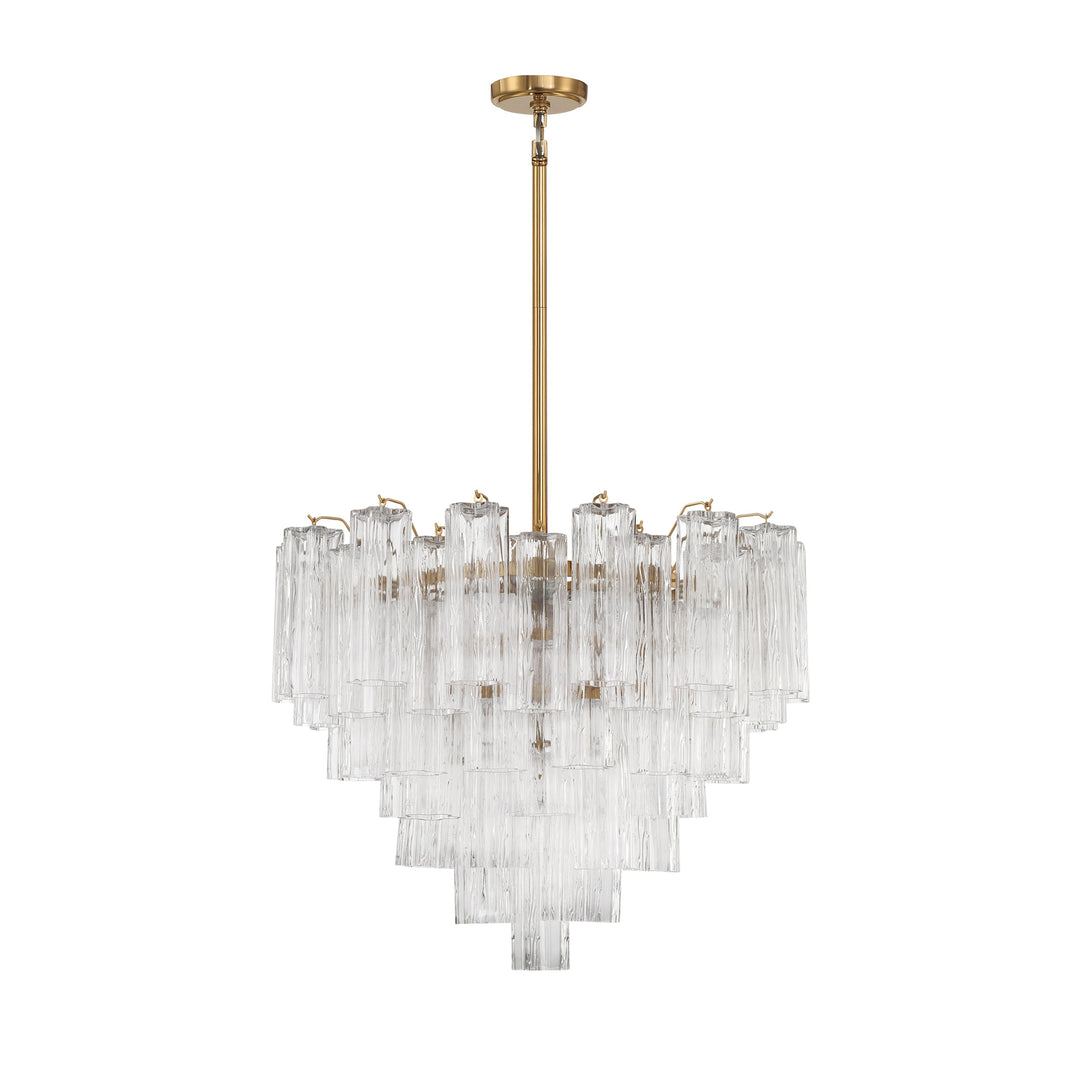 ##Antique Hardware## Addis 12 Light Aged Brass Chandelier