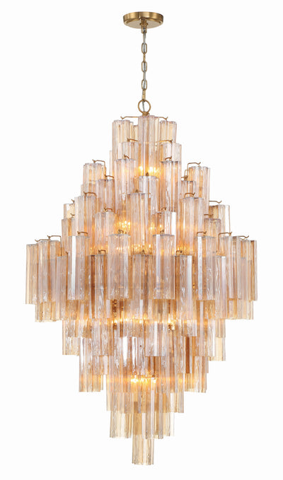 ##Antique Hardware## Addis 20 Light Aged Brass Chandelier