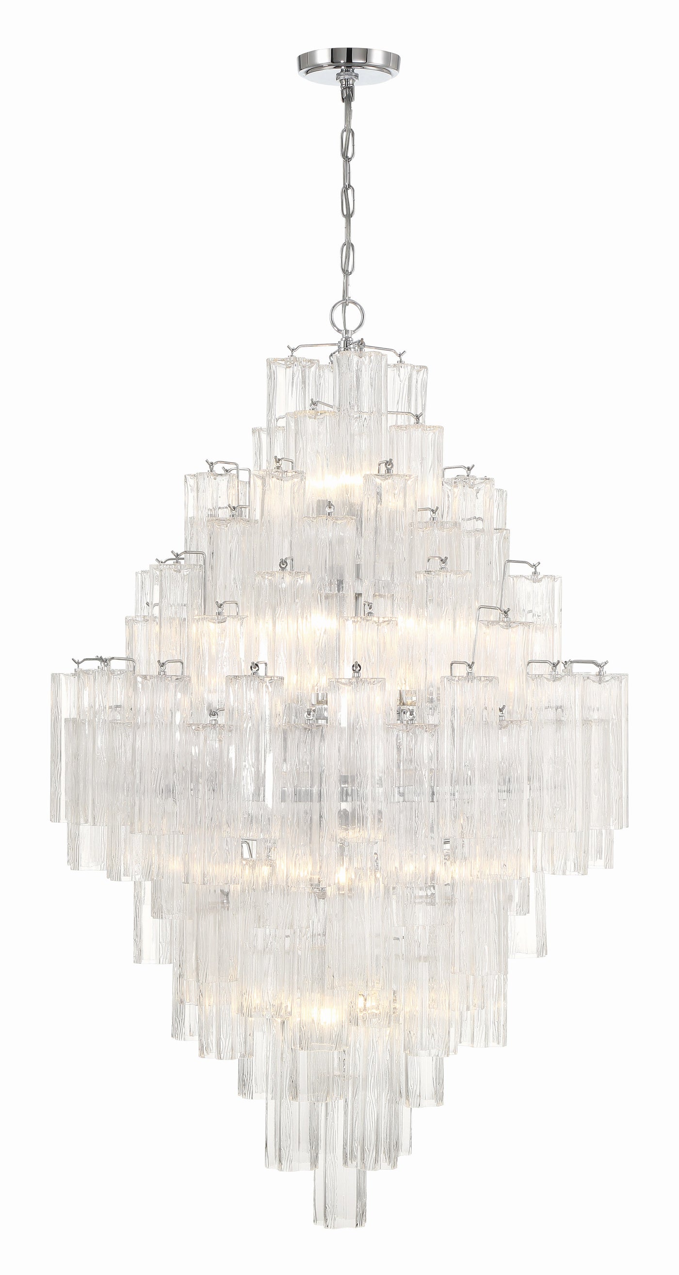 ##Antique Hardware## Addis 20 Light Polished Chrome Chandelier