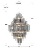 ##Antique Hardware## Addis 20 Light Polished Chrome Chandelier