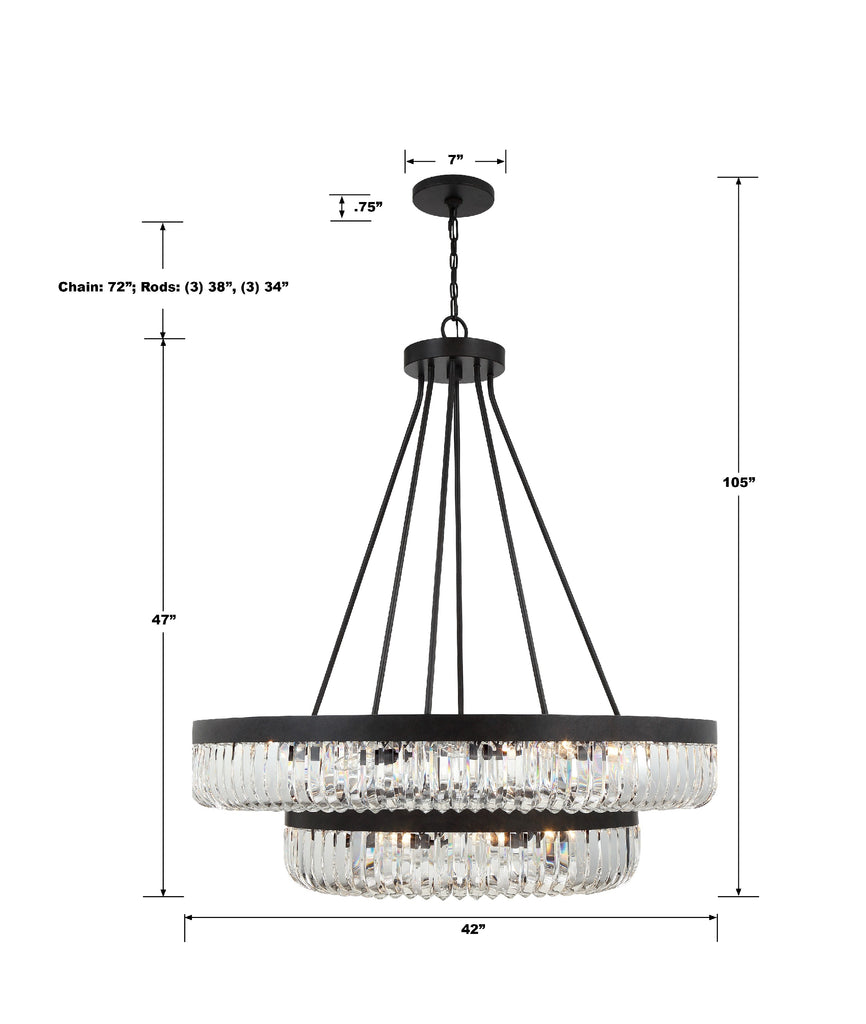 ##Antique Hardware## Alister 26 Light Charcoal Bronze Chandelier