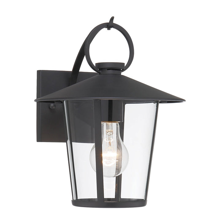 ##Antique Hardware## Andover 1 Light Matte Black Outdoor Sconce