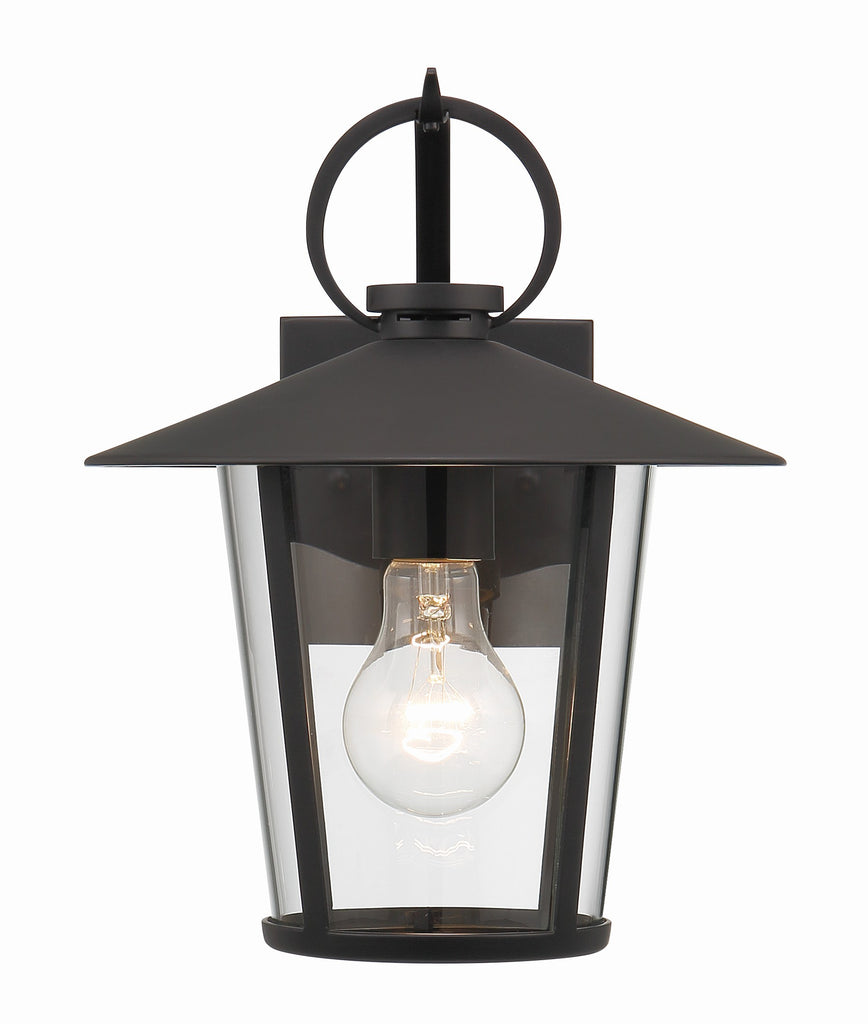 ##Antique Hardware## Andover 1 Light Matte Black Outdoor Sconce
