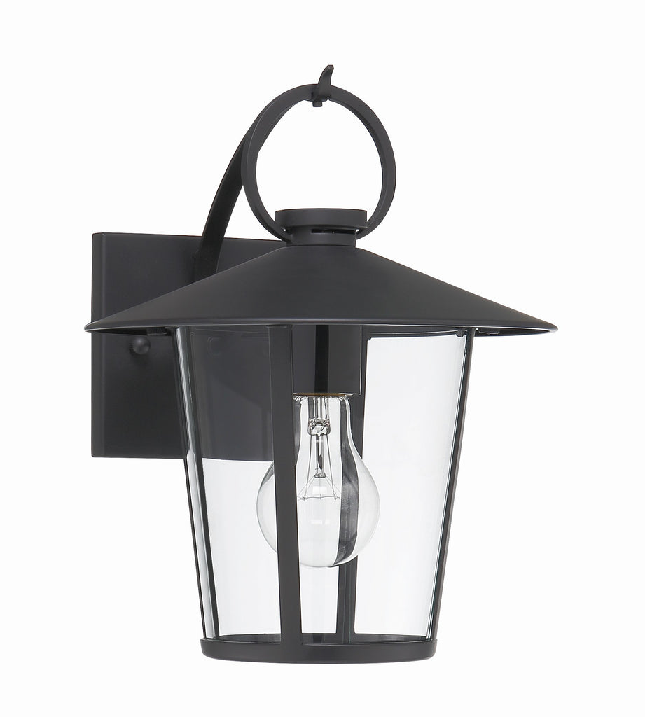 ##Antique Hardware## Andover 1 Light Matte Black Outdoor Sconce