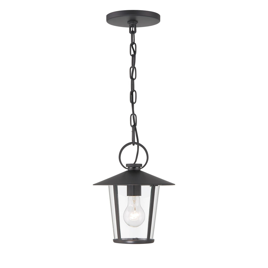 ##Antique Hardware## Andover 1 Light Matte Black Outdoor Pendant