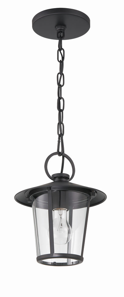 ##Antique Hardware## Andover 1 Light Matte Black Outdoor Pendant