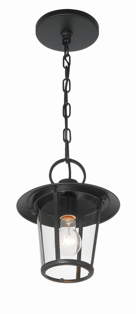 ##Antique Hardware## Andover 1 Light Matte Black Outdoor Pendant
