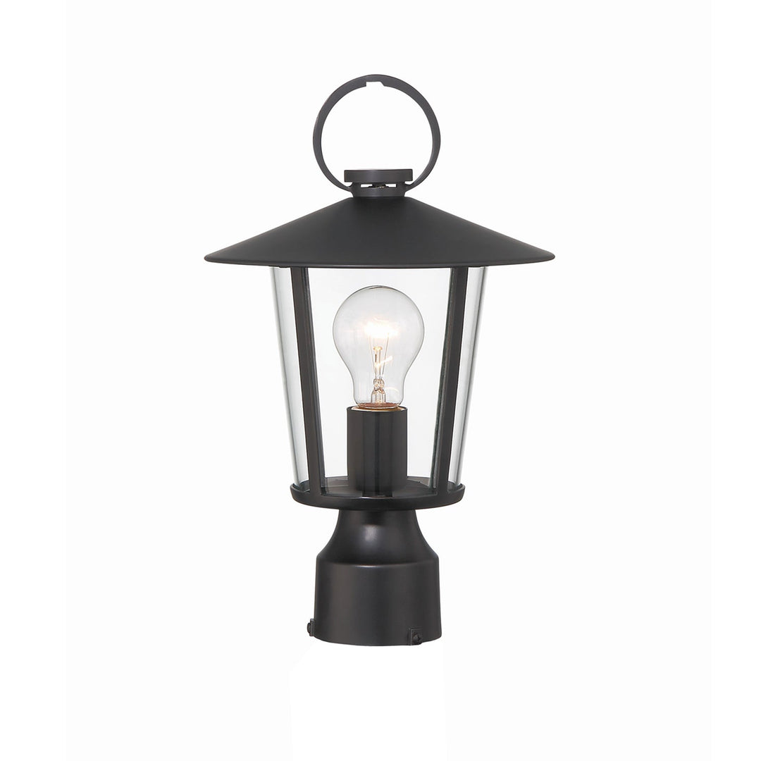 ##Antique Hardware## Andover 1 Light Matte Black Outdoor Post