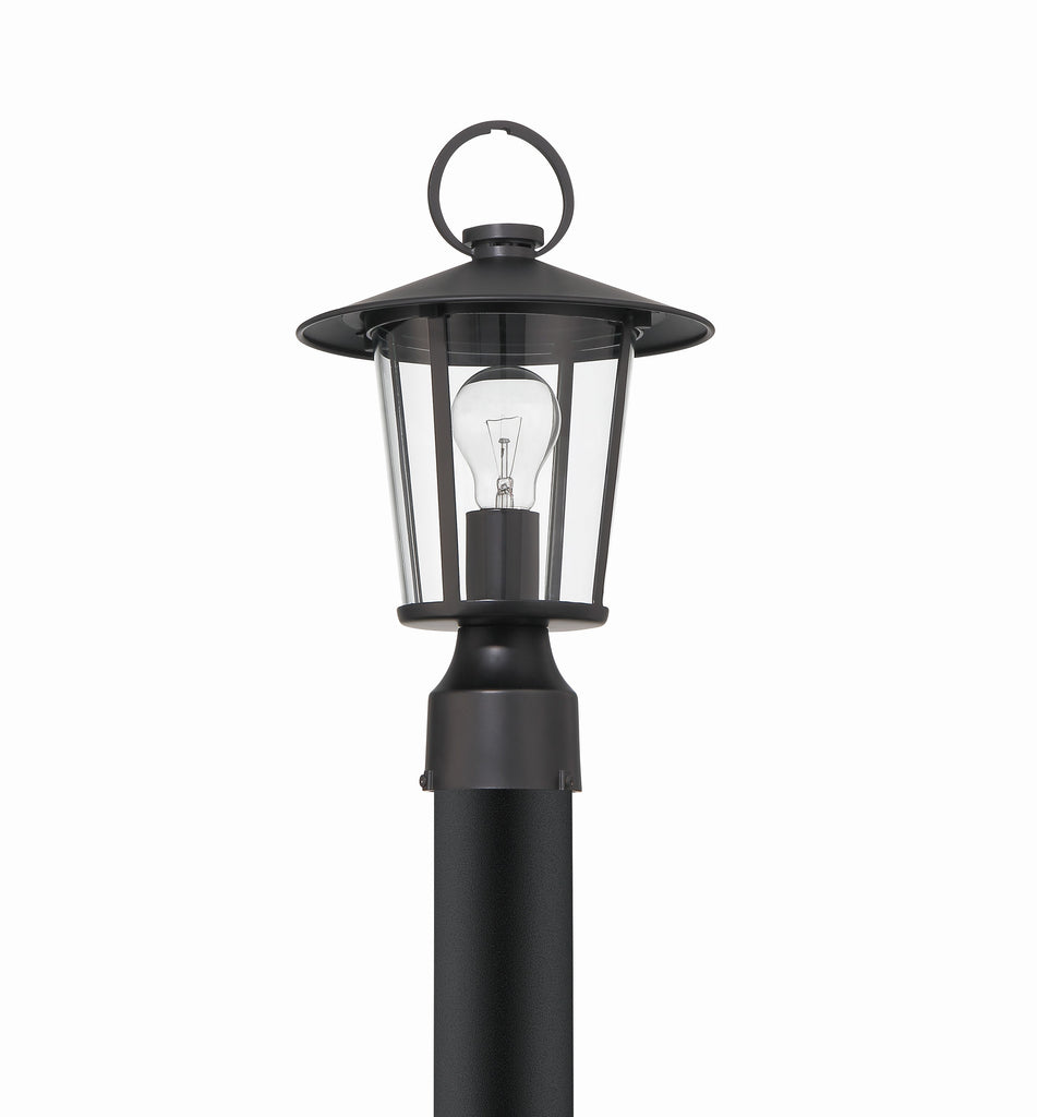 ##Antique Hardware## Andover 1 Light Matte Black Outdoor Post