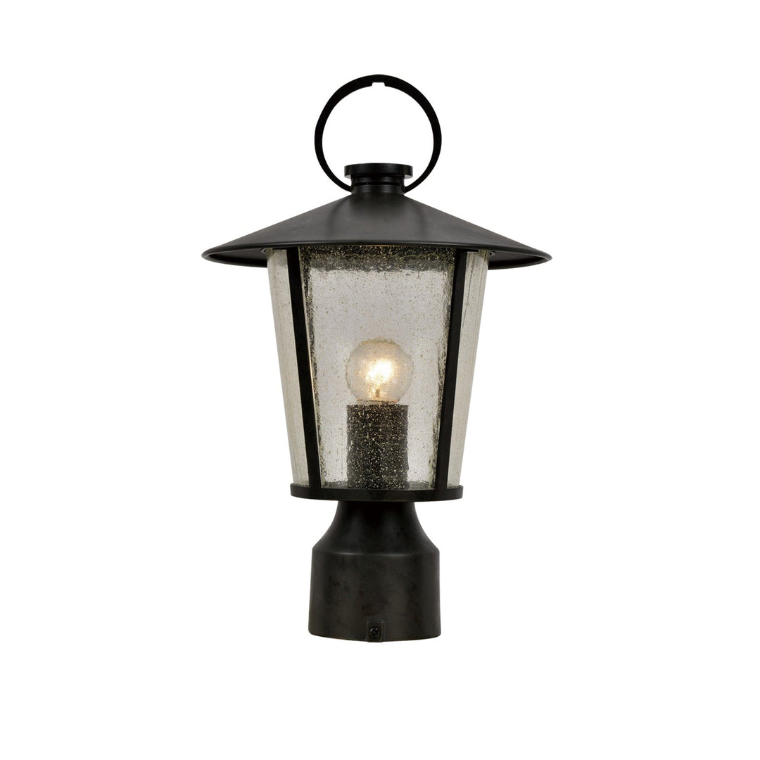 ##Antique Hardware## Andover 1 Light Matte Black Outdoor Post