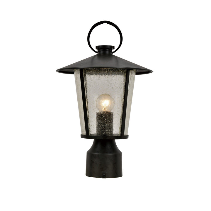 ##Antique Hardware## Andover 1 Light Matte Black Outdoor Post