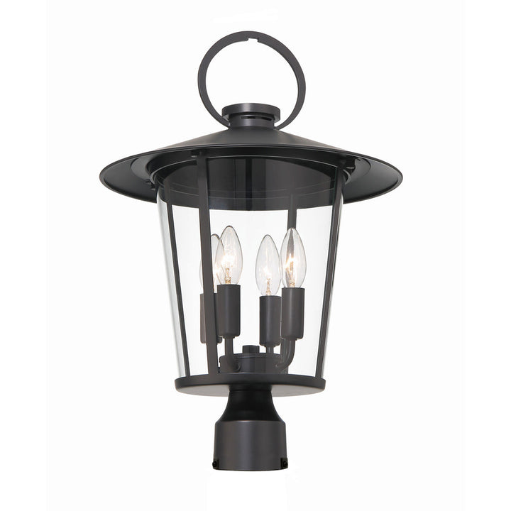 ##Antique Hardware## Andover 4 Light Matte Black Outdoor Post