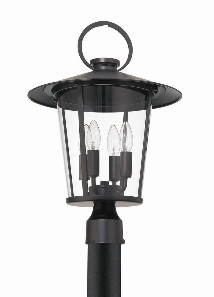 ##Antique Hardware## Andover 4 Light Matte Black Outdoor Post