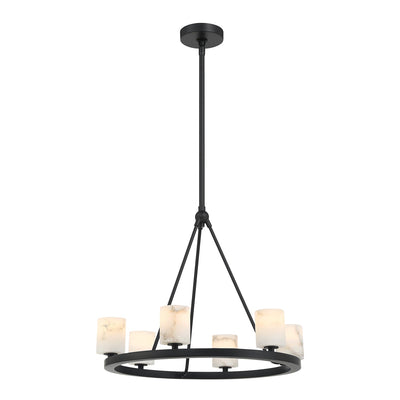 ##Antique Hardware## Aragon 6 Light Matte Black Chandelier