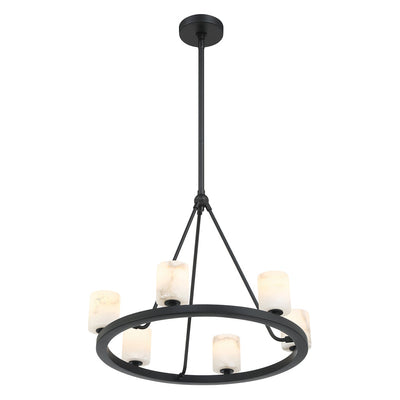 ##Antique Hardware## Aragon 6 Light Matte Black Chandelier