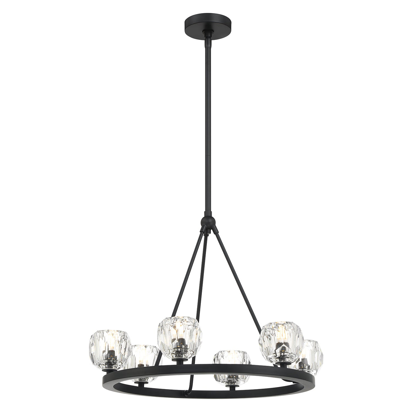 ##Antique Hardware## Aragon 6 Light Matte Black Chandelier