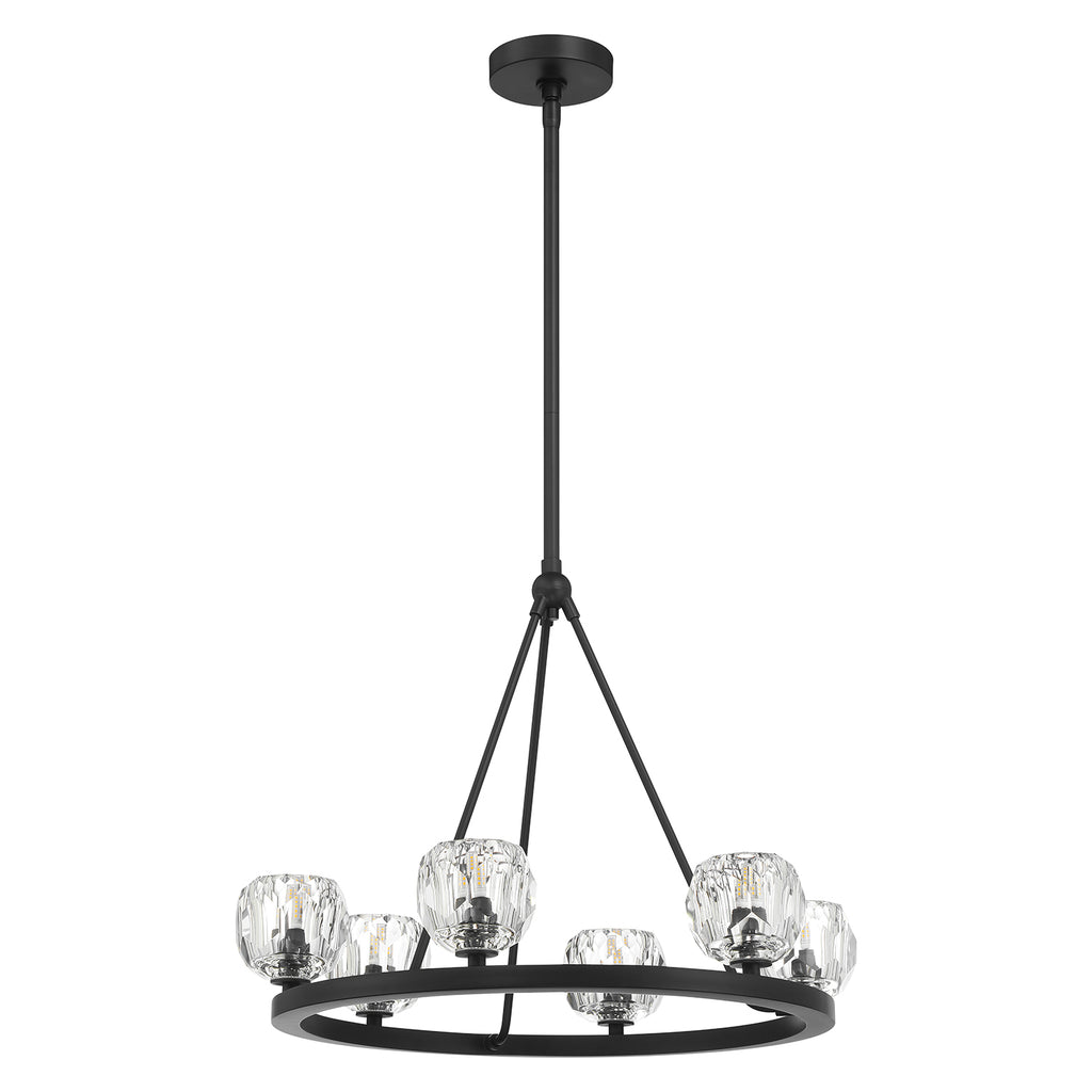 ##Antique Hardware## Aragon 6 Light Matte Black Chandelier