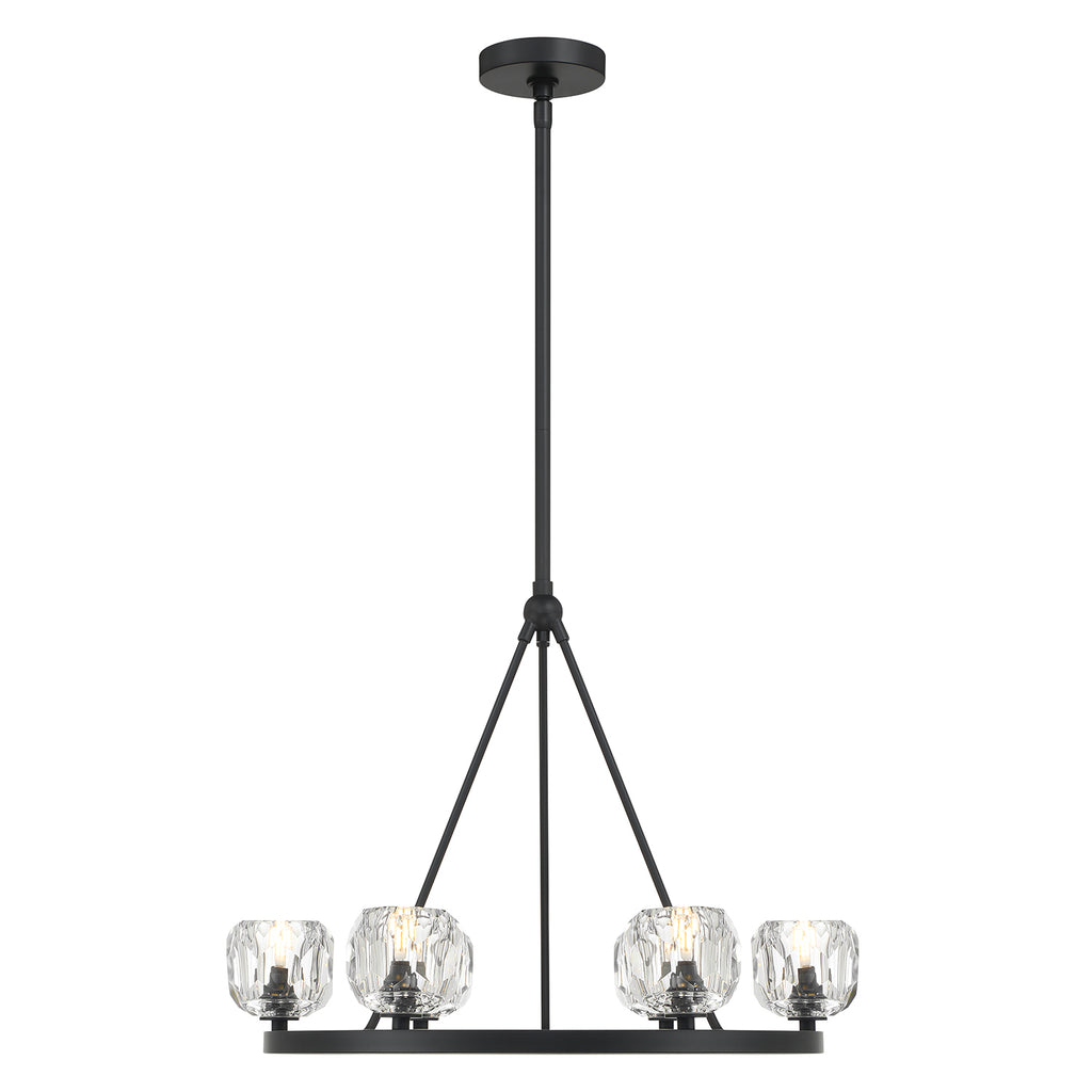 ##Antique Hardware## Aragon 6 Light Matte Black Chandelier