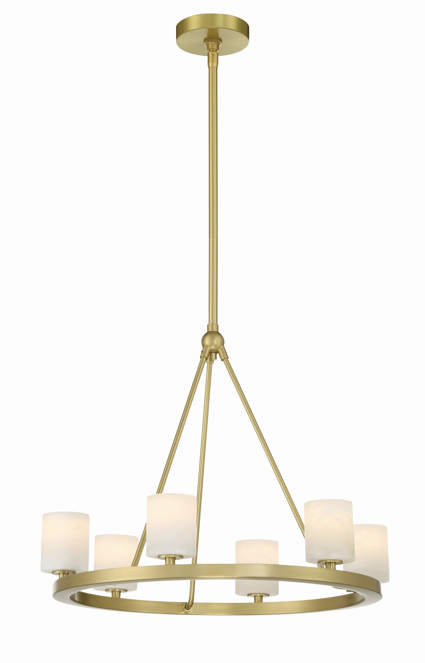 ##Antique Hardware## Aragon 6 Light Soft Brass Chandelier