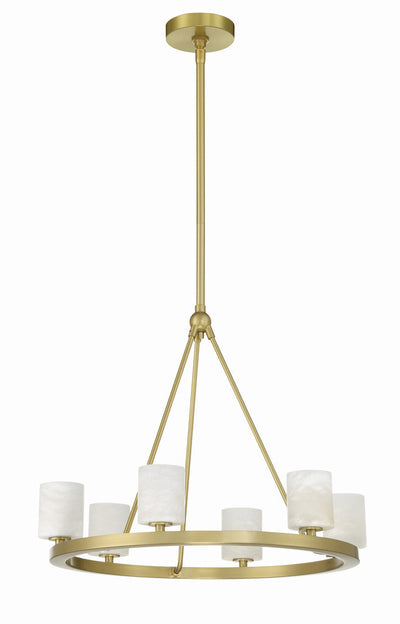 ##Antique Hardware## Aragon 6 Light Soft Brass Chandelier