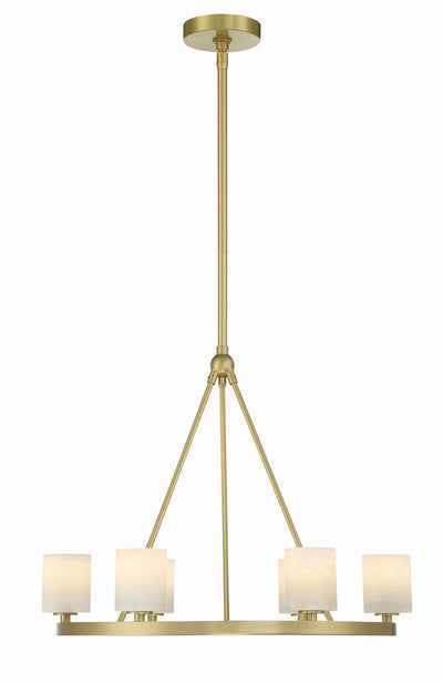 ##Antique Hardware## Aragon 6 Light Soft Brass Chandelier