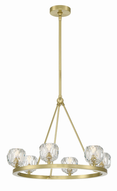 ##Antique Hardware## Aragon 6 Light Soft Brass Chandelier