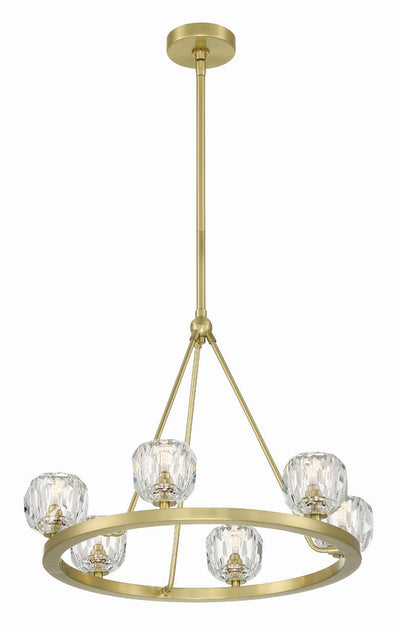 ##Antique Hardware## Aragon 6 Light Soft Brass Chandelier