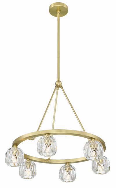 ##Antique Hardware## Aragon 6 Light Soft Brass Chandelier