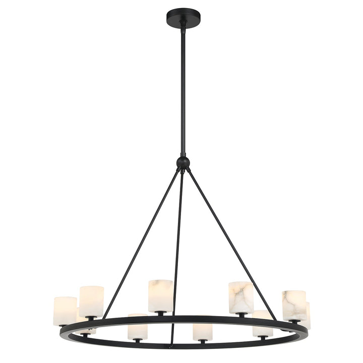 ##Antique Hardware## Aragon 10 Light Matte Black Chandelier