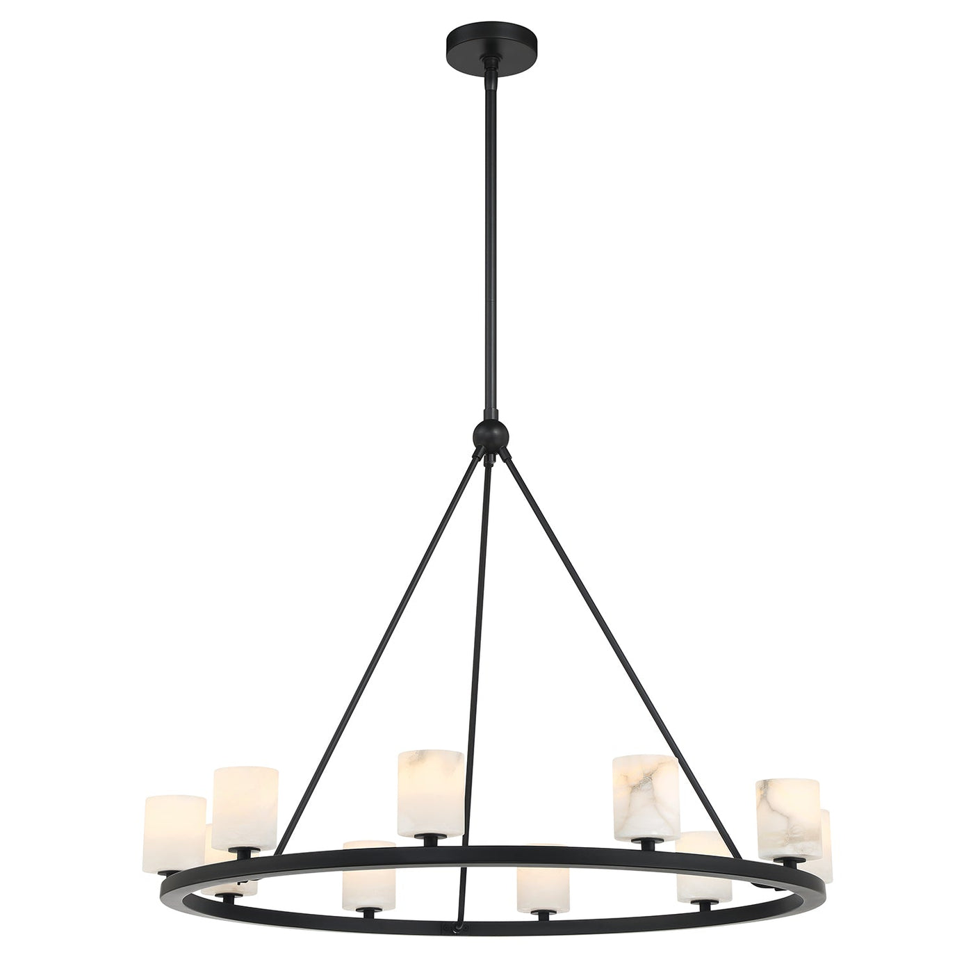 ##Antique Hardware## Aragon 10 Light Matte Black Chandelier