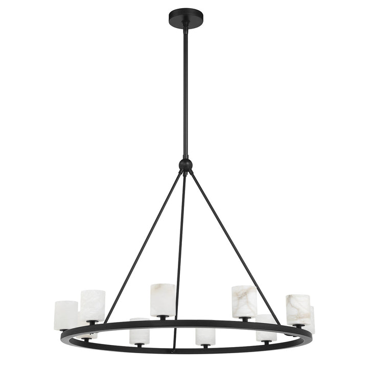##Antique Hardware## Aragon 10 Light Matte Black Chandelier