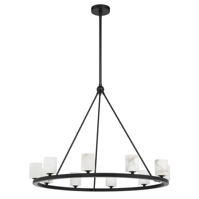 ##Antique Hardware## Aragon 10 Light Matte Black Chandelier