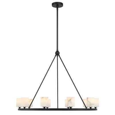 ##Antique Hardware## Aragon 10 Light Matte Black Chandelier