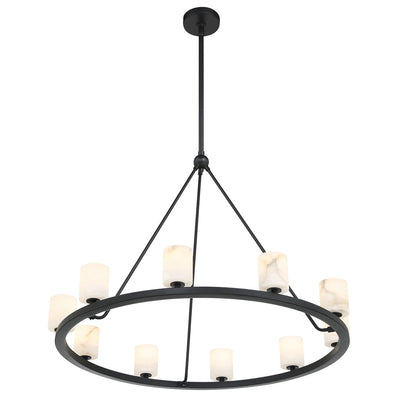 ##Antique Hardware## Aragon 10 Light Matte Black Chandelier