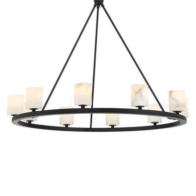 ##Antique Hardware## Aragon 10 Light Matte Black Chandelier