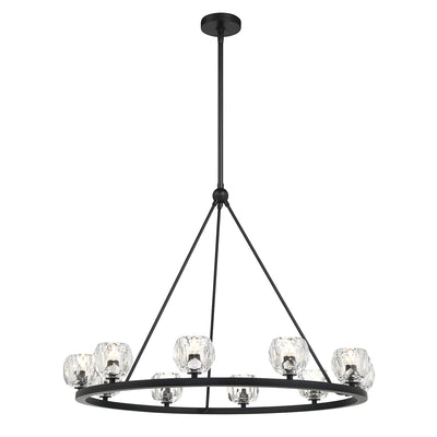 ##Antique Hardware## Aragon 10 Light Matte Black Chandelier