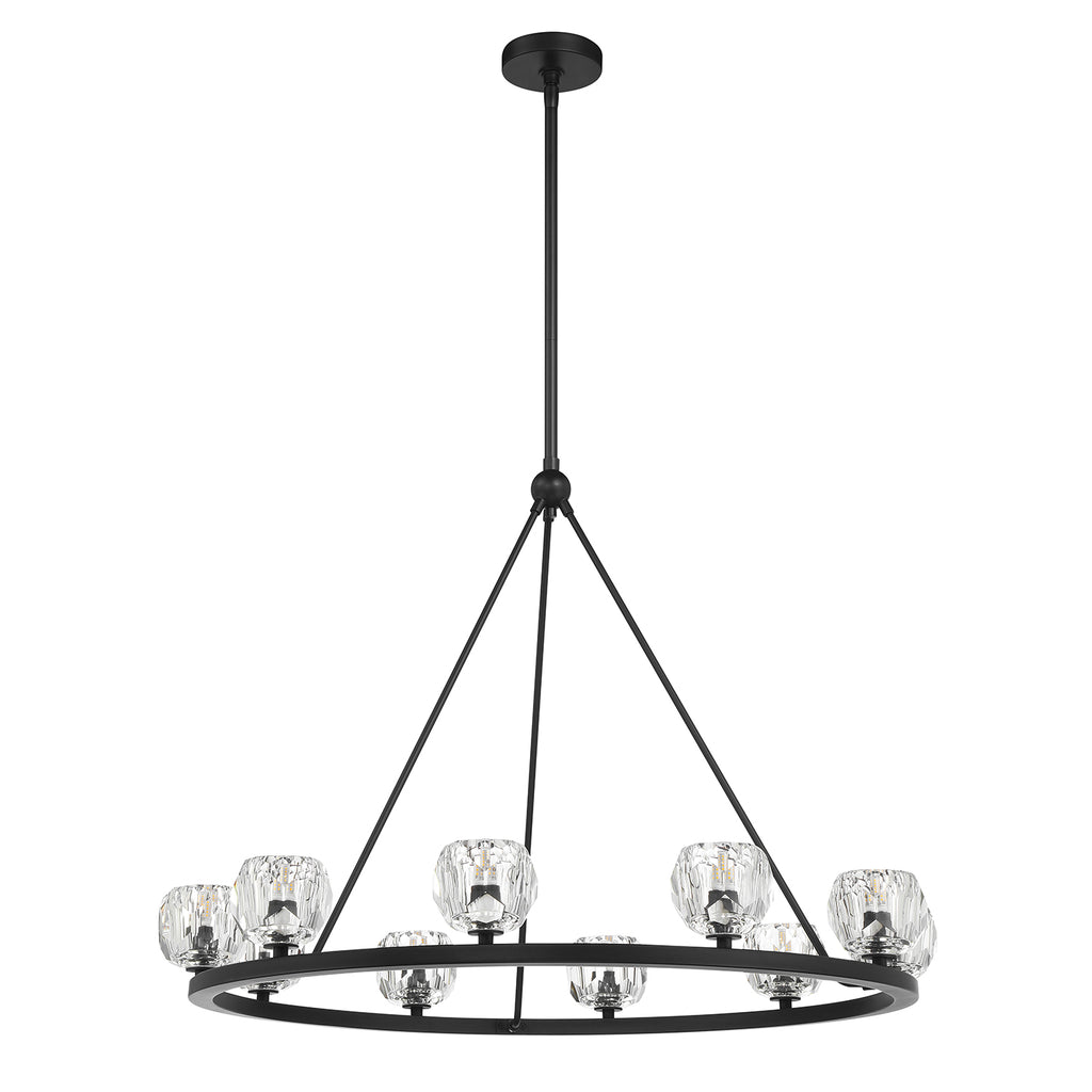 ##Antique Hardware## Aragon 10 Light Matte Black Chandelier