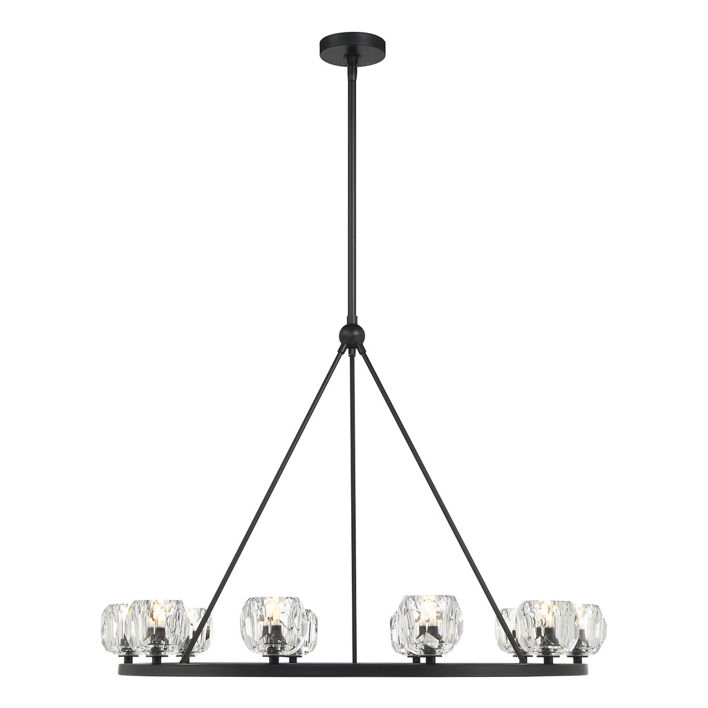 ##Antique Hardware## Aragon 10 Light Matte Black Chandelier