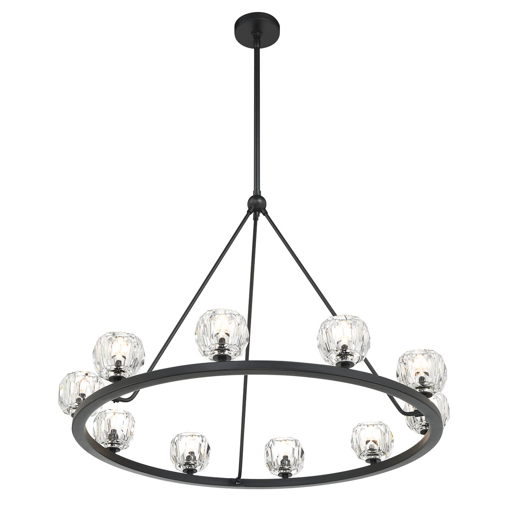 ##Antique Hardware## Aragon 10 Light Matte Black Chandelier