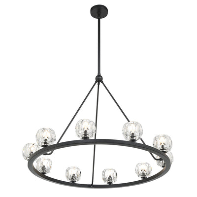 ##Antique Hardware## Aragon 10 Light Matte Black Chandelier